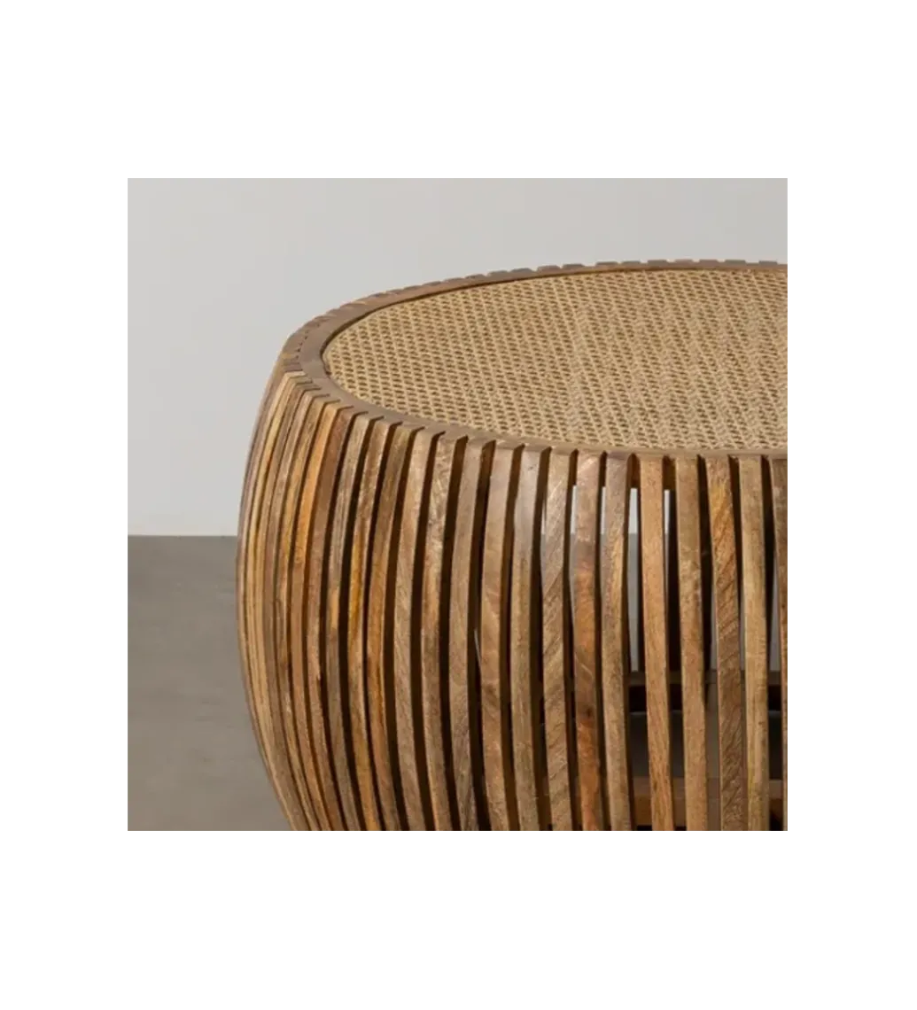 Stolik kawowy MURPI 75 cm drewno mango rattan*Zona-Design Sale