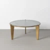 Stolik kawowy NARESTE 79 cm złoty szklany*Zona-Design Online