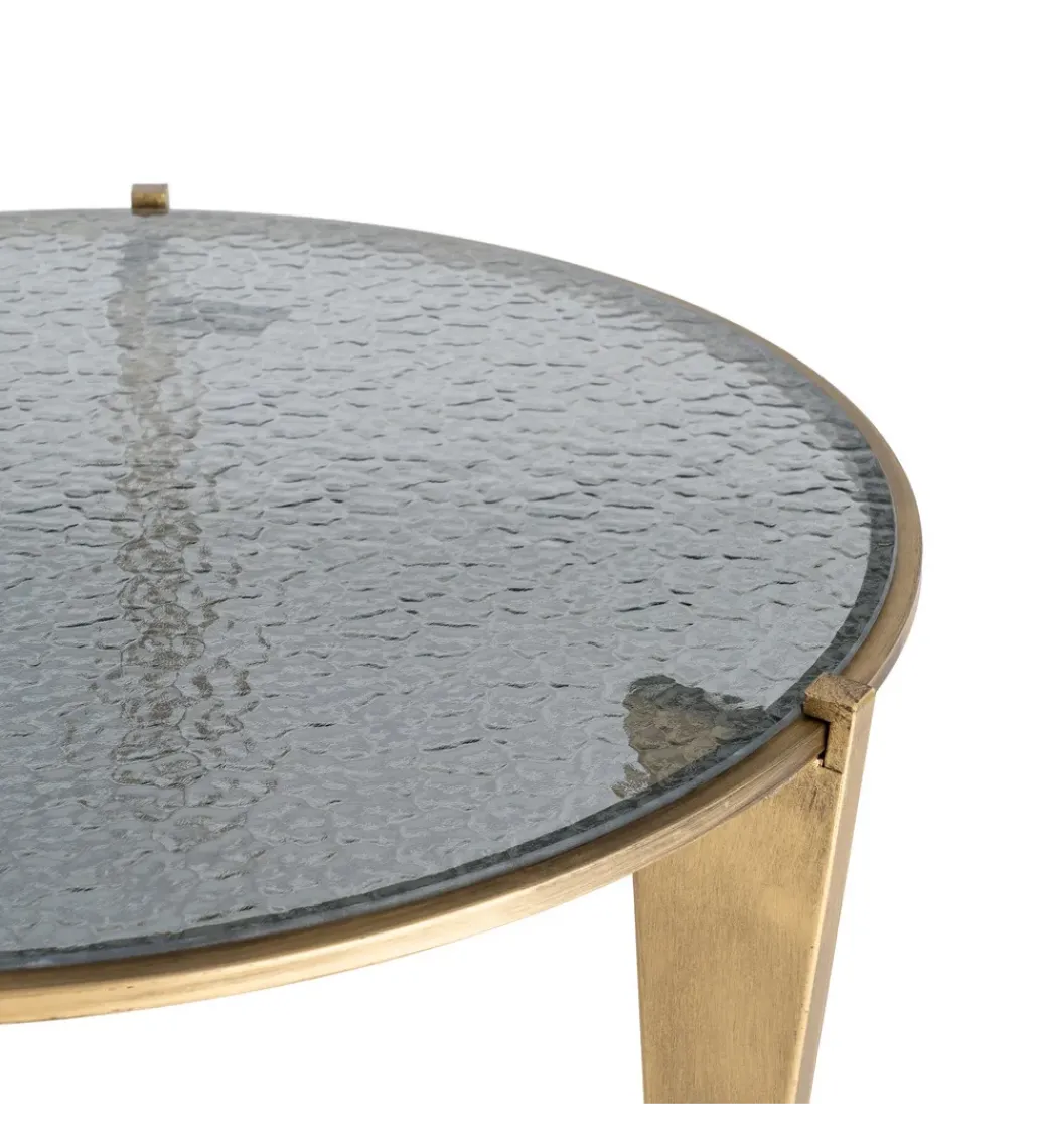 Stolik kawowy NARESTE 79 cm złoty szklany*Zona-Design Online