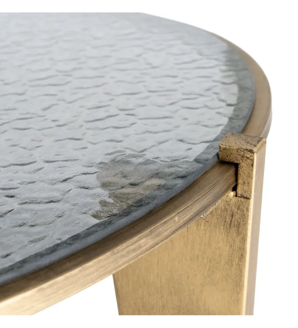 Stolik kawowy NARESTE 79 cm złoty szklany*Zona-Design Online