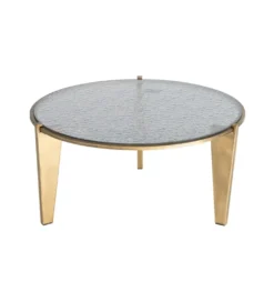 Stolik kawowy NARESTE 79 cm złoty szklany*Zona-Design Online