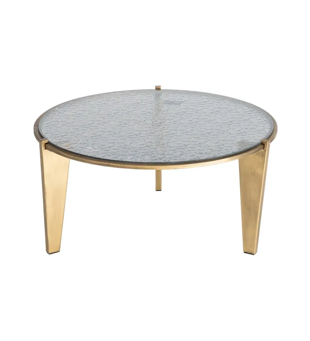 Stolik kawowy NARESTE 79 cm złoty szklany*Zona-Design Online