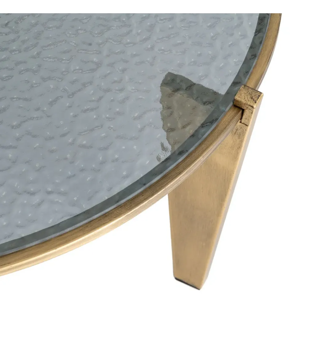 Stolik kawowy NARESTE 79 cm złoty szklany*Zona-Design Online