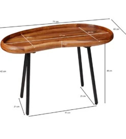 Stolik kawowy NIERE II 71 cm drewno sheesham*WOHNLING, GERMANY Clearance