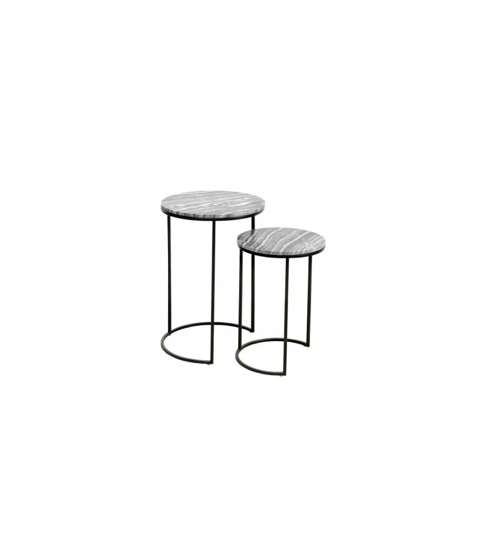 Stolik kawowy Nobil Elements set 2 marmur szary*Invicta Interior Clearance