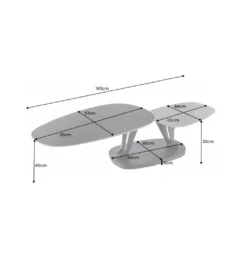 Stolik kawowy obrotowy MOVI 95 cm - 160 cm cermika optyka kamienia*Invicta Interior Outlet