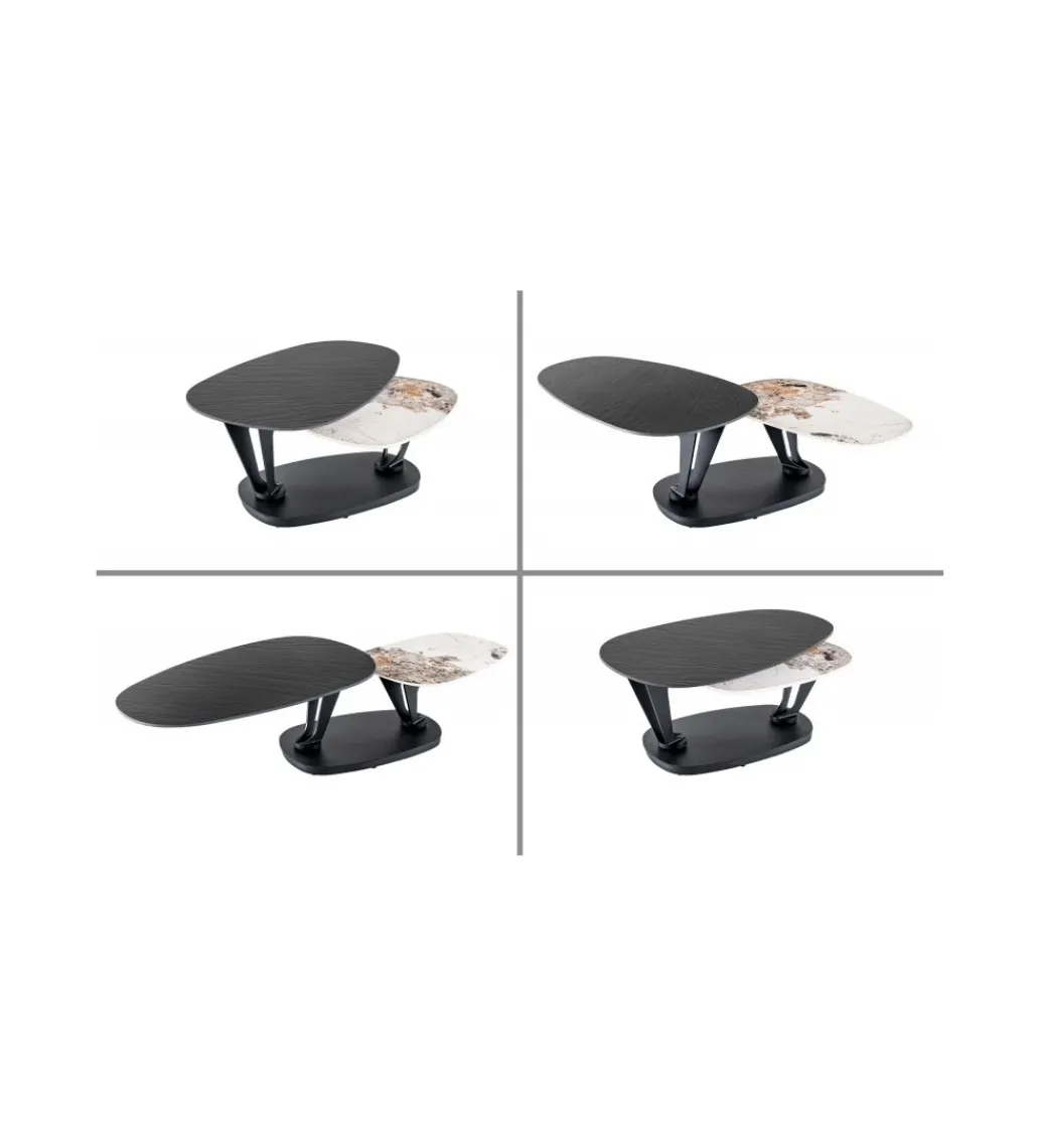 Stolik kawowy obrotowy MOVI 95 cm - 160 cm cermika optyka kamienia*Invicta Interior Outlet
