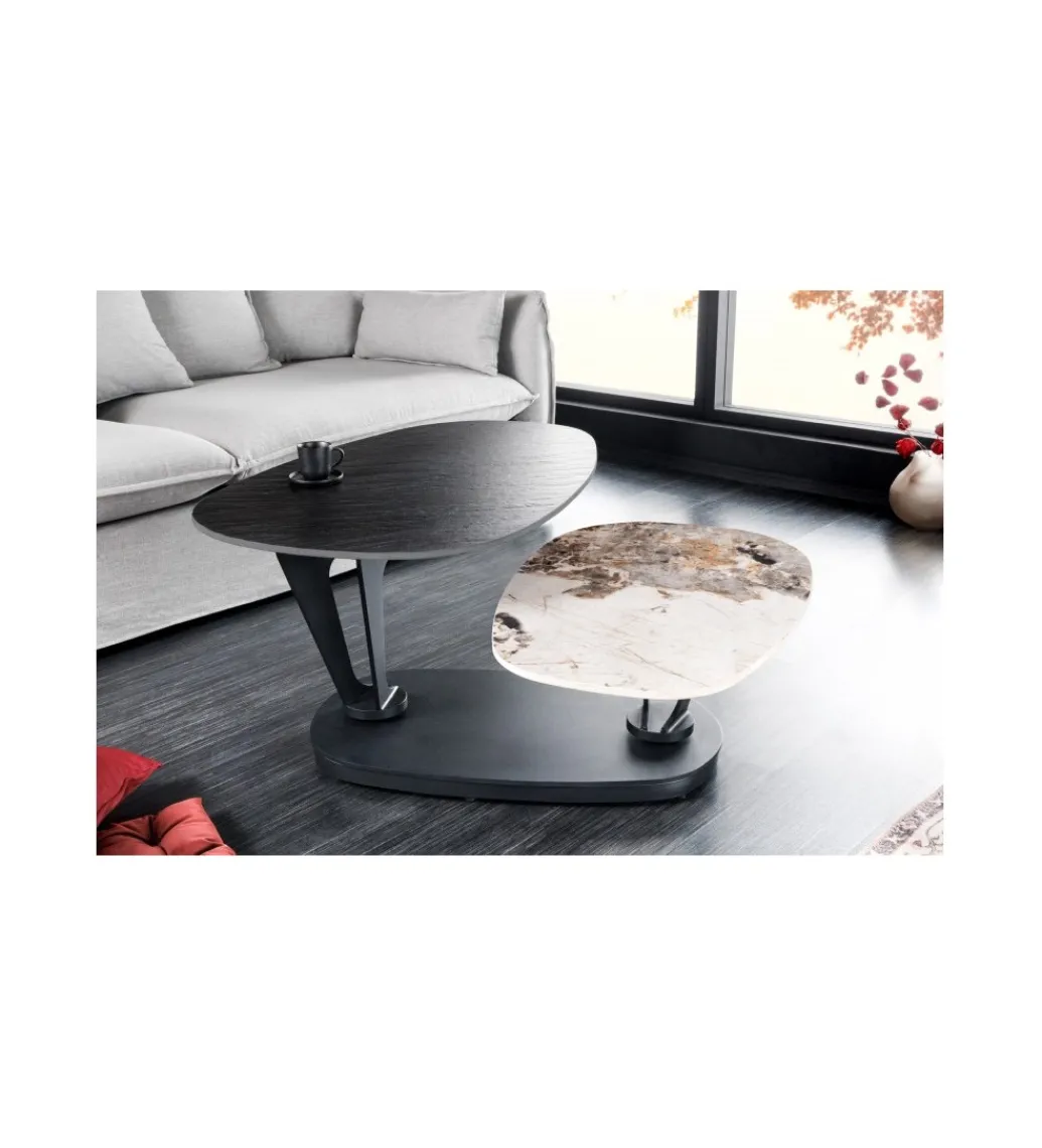Stolik kawowy obrotowy MOVI 95 cm - 160 cm cermika optyka kamienia*Invicta Interior Outlet