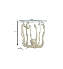 Stolik kawowy OCTOPUS 50 cm z lampą złoty*Invicta Interior Best
