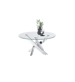 Stolik kawowy okrągły KOPENHAGEN 80 cm szklany*MCA New