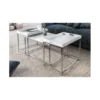 Stolik kawowy OKTAWIAN Elements set 3 biały*Invicta Interior Online