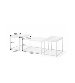Stolik kawowy OKTAWIAN Elements set 3 biały*Invicta Interior Online