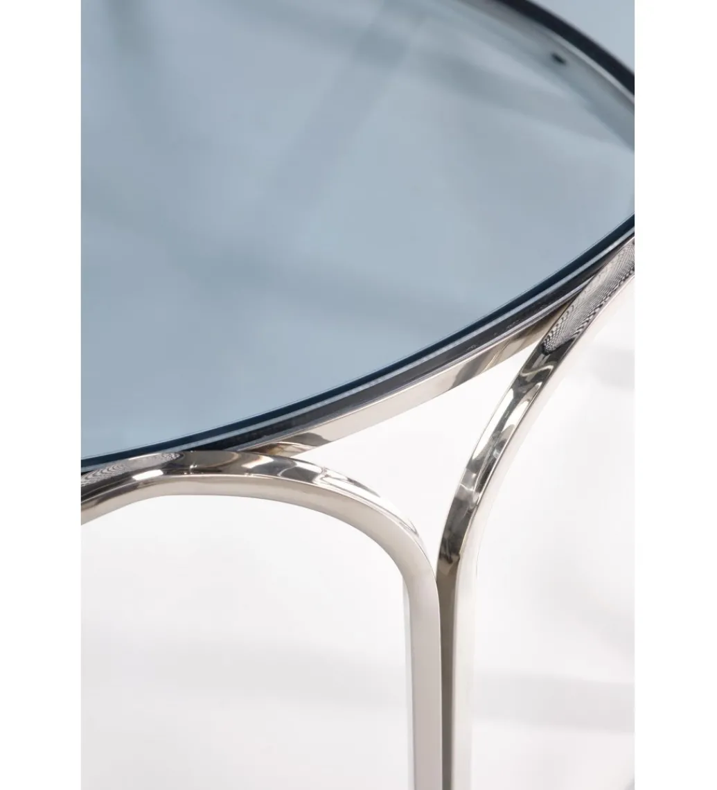 Stolik kawowy OLIVIA 80 cm srebrny*Halmar Sale