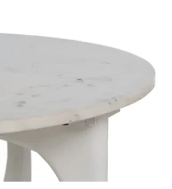 Stolik kawowy ONAKI 75 cm drewno mango marmur biały*Zona-Design New