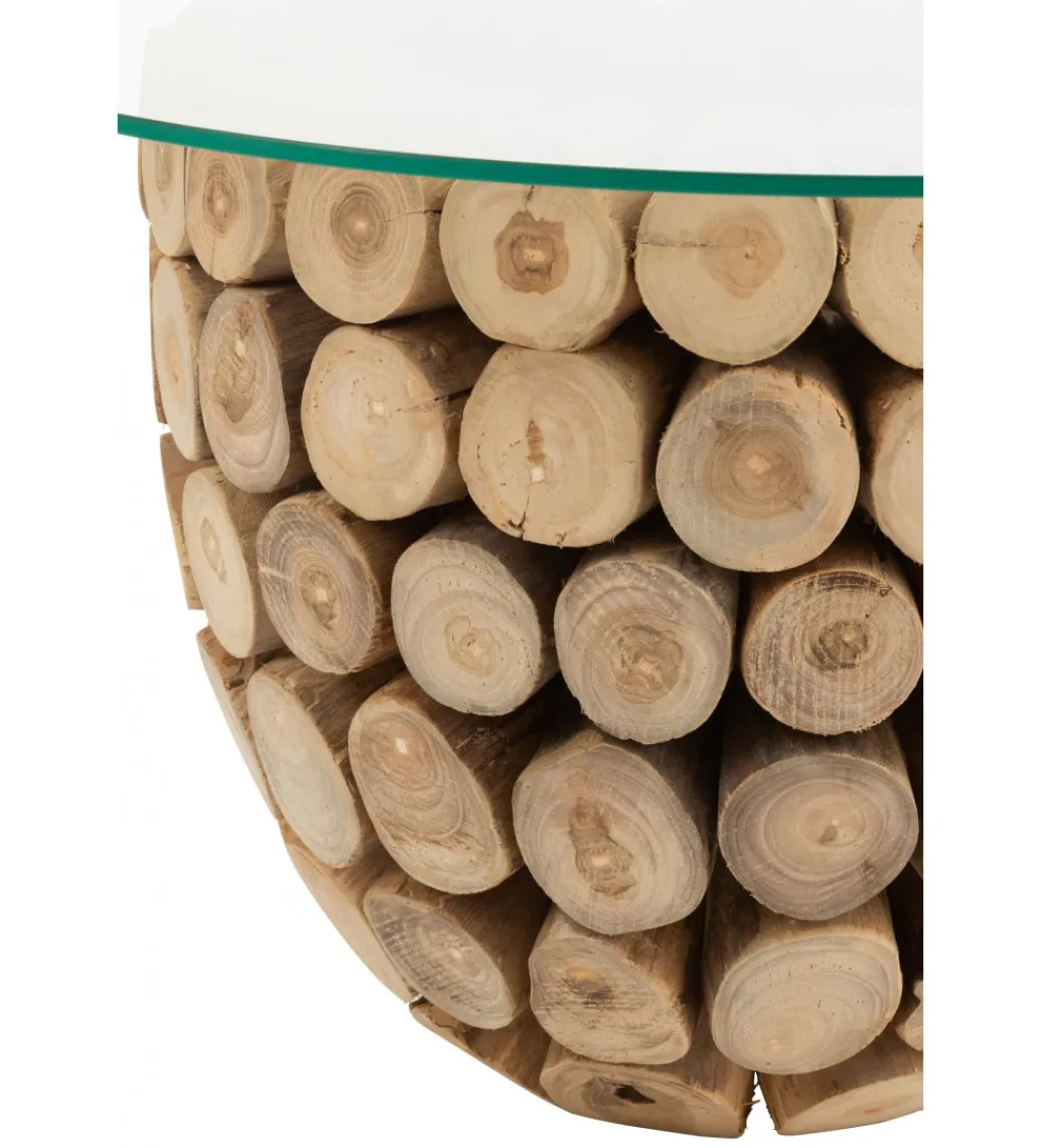 Stolik kawowy OPEN 70 cm drewno teak*J-Line