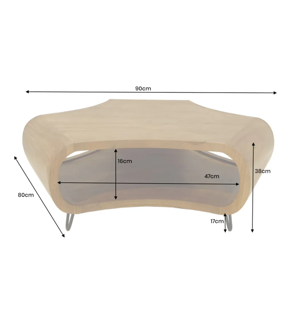 Stolik kawowy ORGANIC LIVING 70 cm drewno akacja miodowe*Invicta Interior
