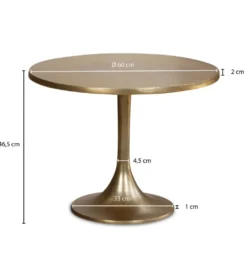 Stolik kawowy ORIANA 60 cm antyczny złoty*WOHNLING, GERMANY Sale