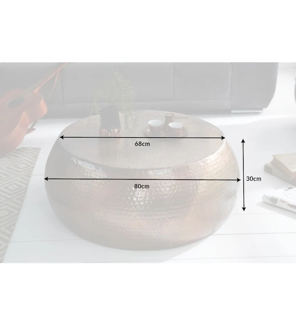 Stolik kawowy Orient 80 cm miedziany*Invicta Interior Outlet