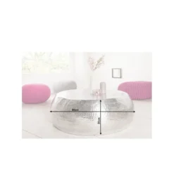 Stolik kawowy Orient 80 cm srebrny*Invicta Interior Best