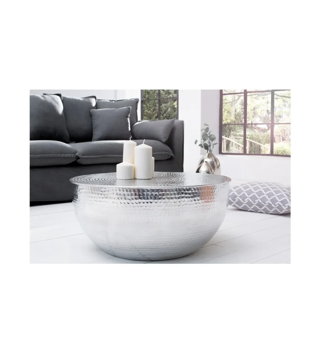 Stolik kawowy Orient 60 cm srebrny*Invicta Interior Outlet