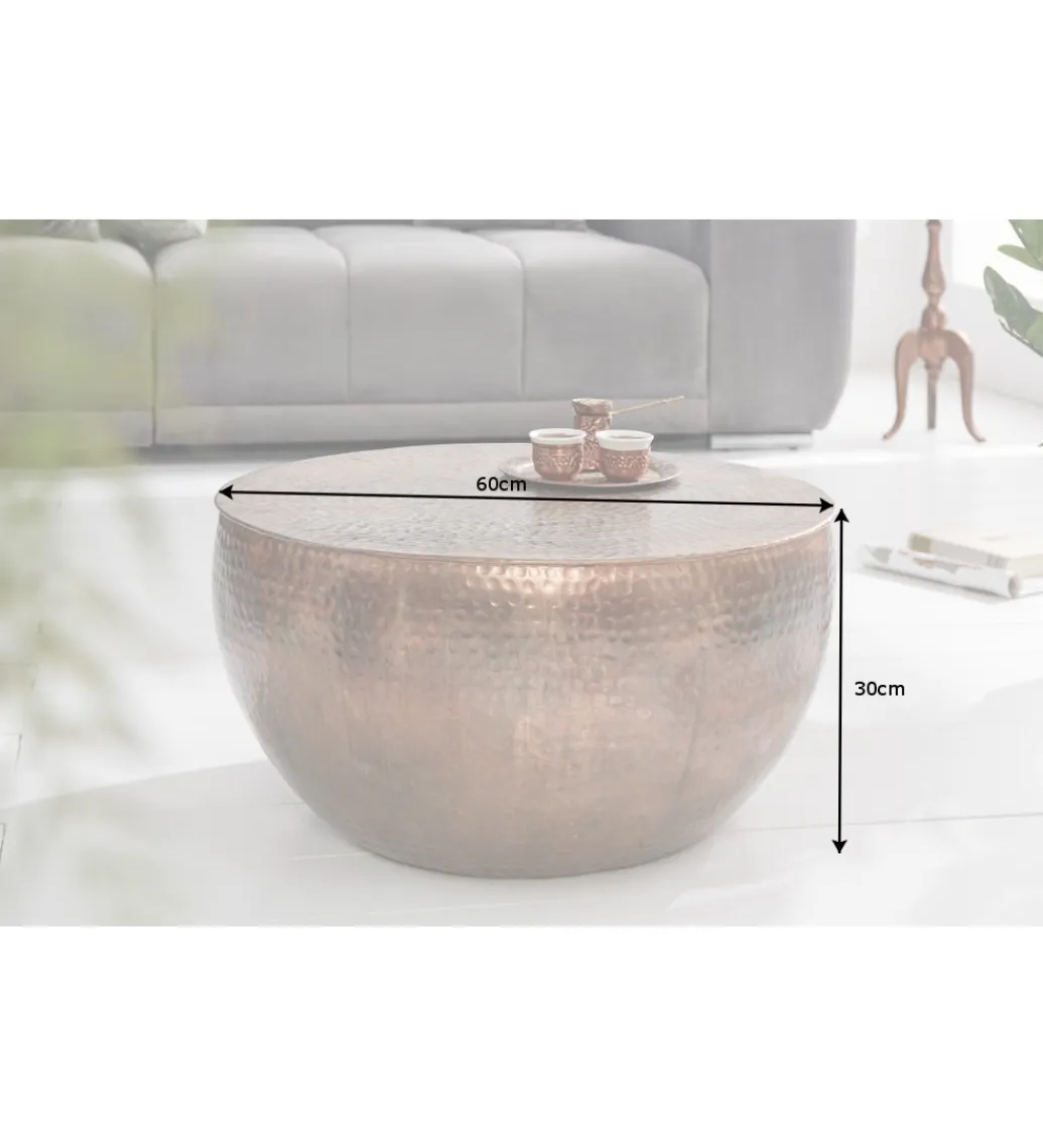 Stolik kawowy Orient II 60 cm antyczna miedź*Invicta Interior Sale