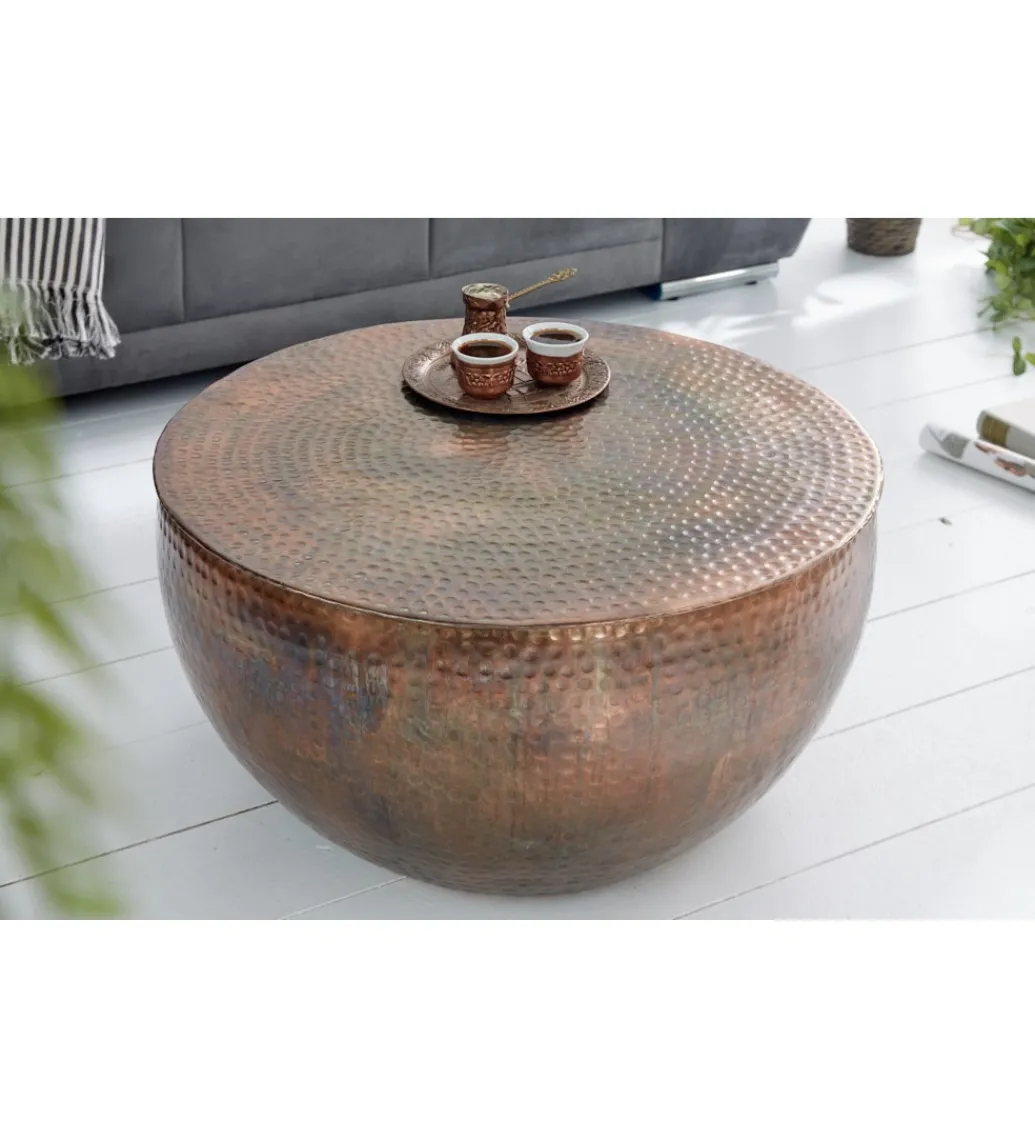 Stolik kawowy Orient II 60 cm antyczna miedź*Invicta Interior Sale
