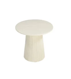 Stolik kawowy PATO 50 cm drewno mango biała*LF-Design