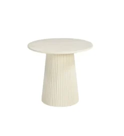 Stolik kawowy PATO 50 cm drewno mango biała*LF-Design