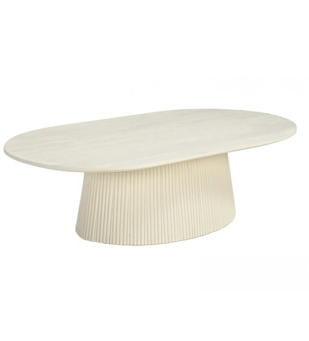 Stolik kawowy PATO 120 cm drewno mango biała*LF-Design Discount