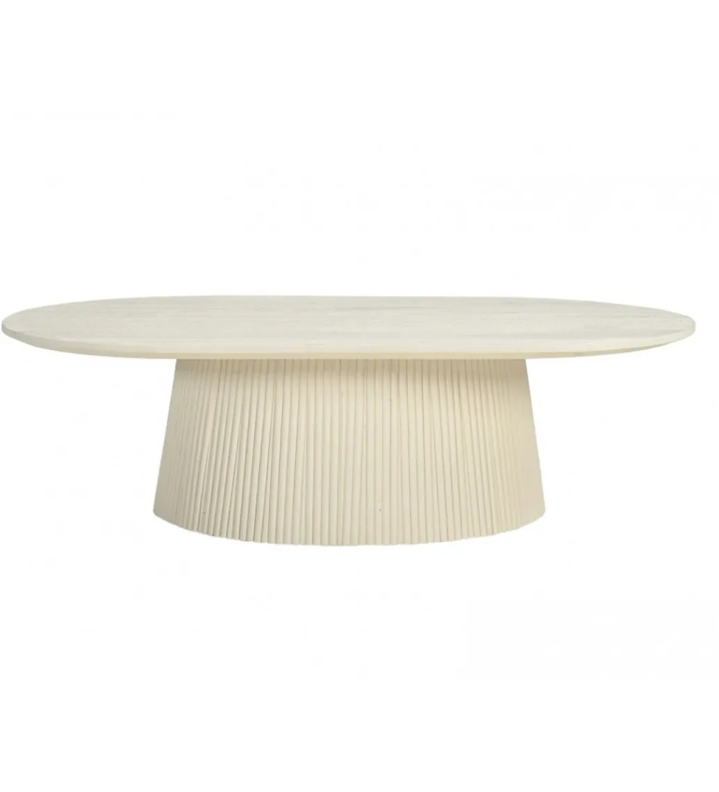 Stolik kawowy PATO 120 cm drewno mango biała*LF-Design Discount