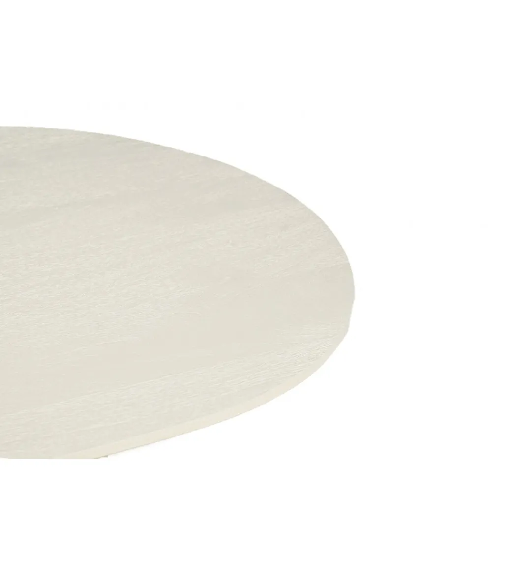 Stolik kawowy PATO 80 cm drewno mango biała*LF-Design Outlet