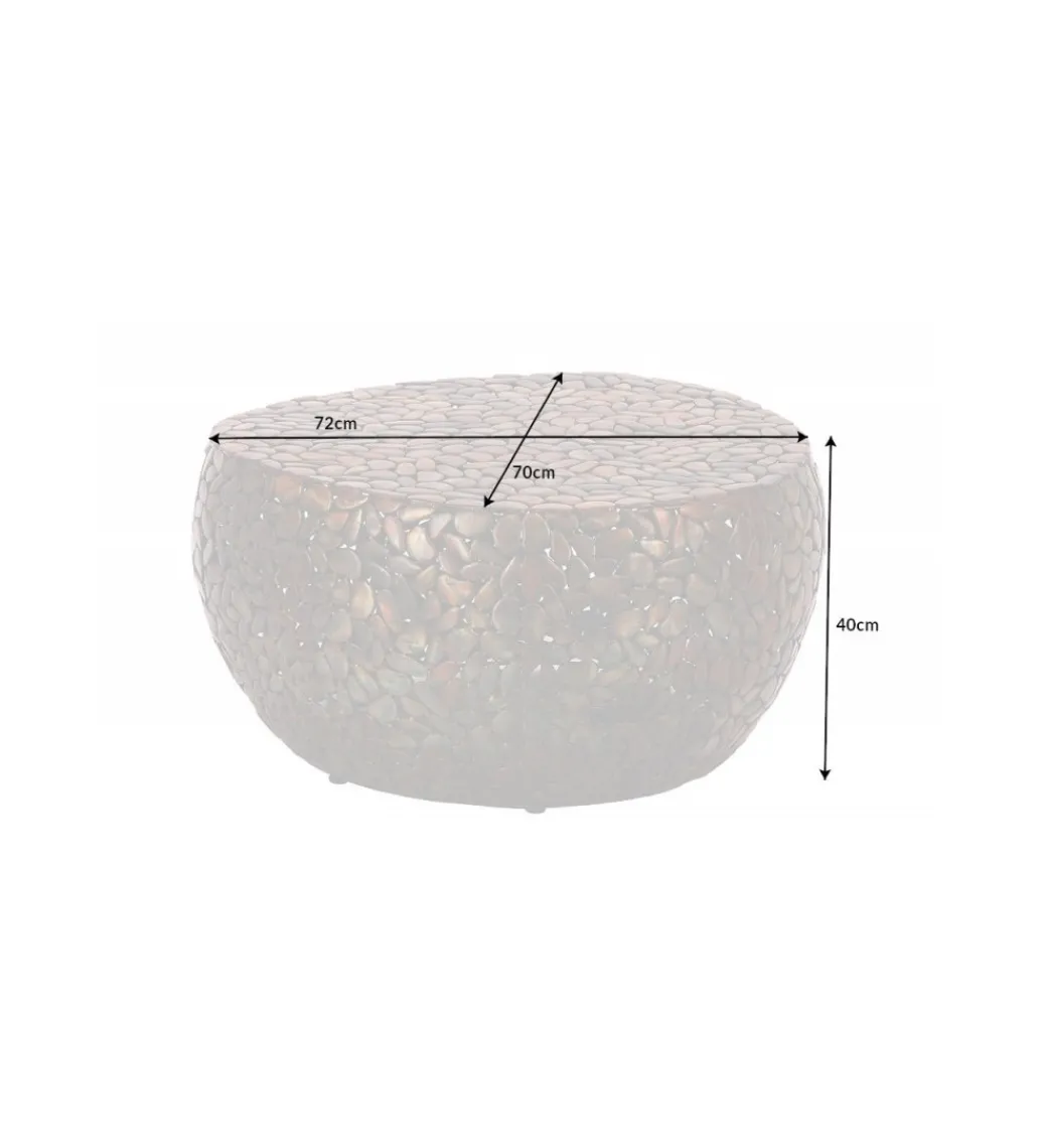 Stolik kawowy PEDRA Stone Mosaic 72 cm miedziany*Invicta Interior Online
