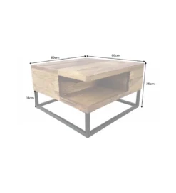 Stolik kawowy PEGU Giant 60 cm drewno sheesham*Invicta Interior