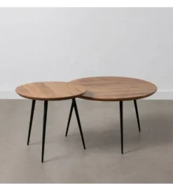 Stolik kawowy PIRLO SET II drewno akacja*Zona-Design