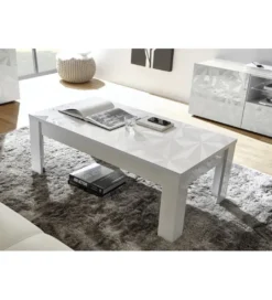 Stolik kawowy PRISMA 122 cm biały z ozdobnym nadrukiem*MCA Linia Włoska Best