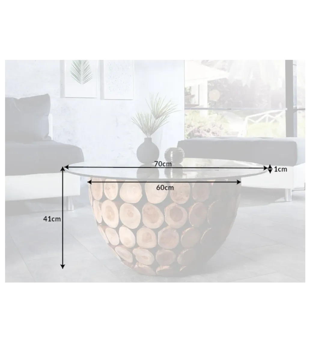 Stolik kawowy Pure Nature 70 cm drewno Teak*Invicta Interior Clearance