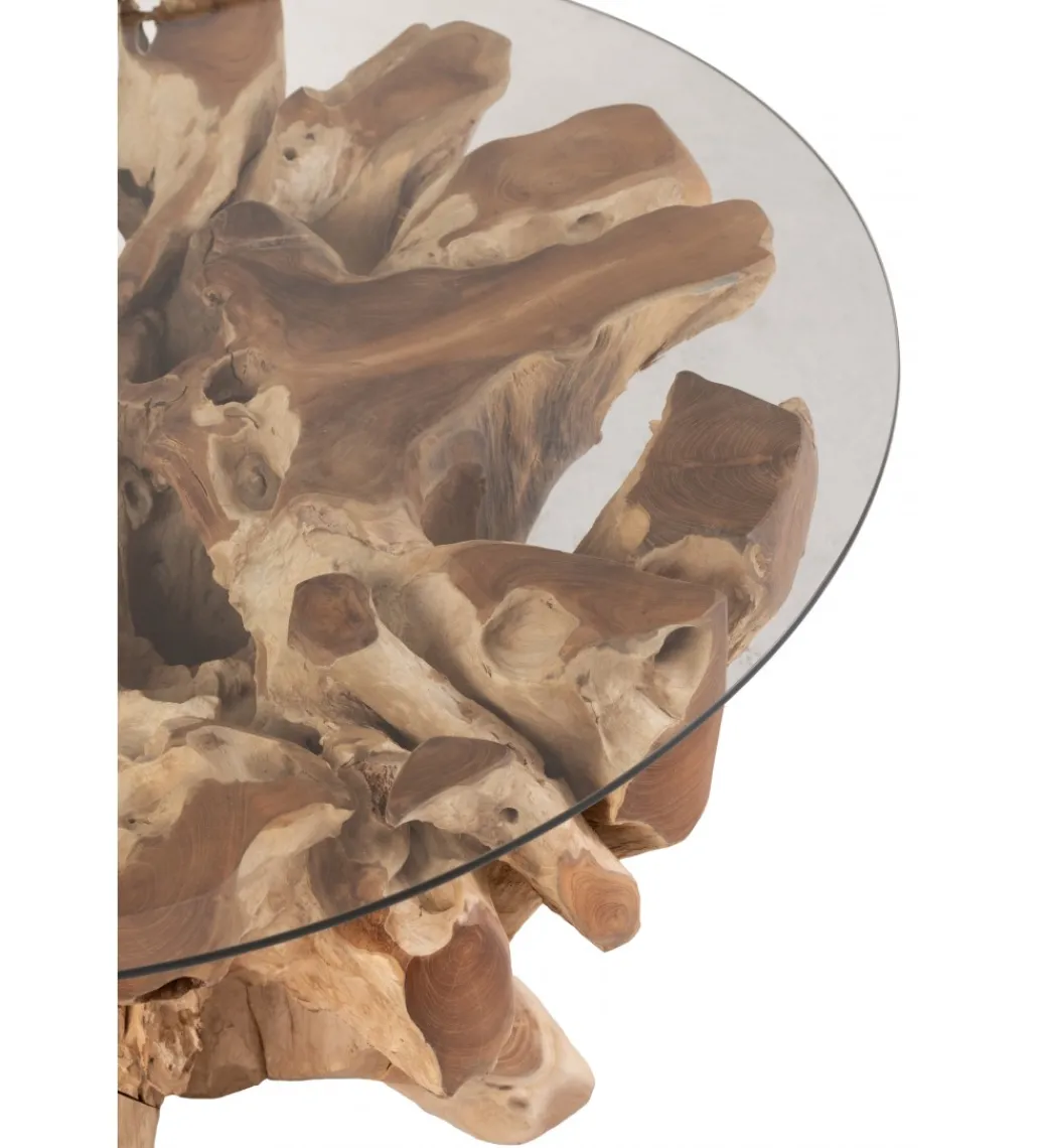 Stolik kawowy RAOUL 90 cm drewno teak naturalny*J-Line Clearance