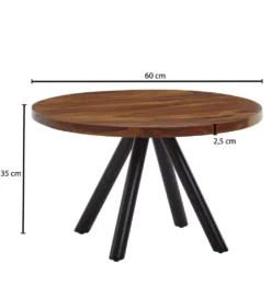 Stolik kawowy RASZI II 60 cm drewno sheesham*WOHNLING, GERMANY New