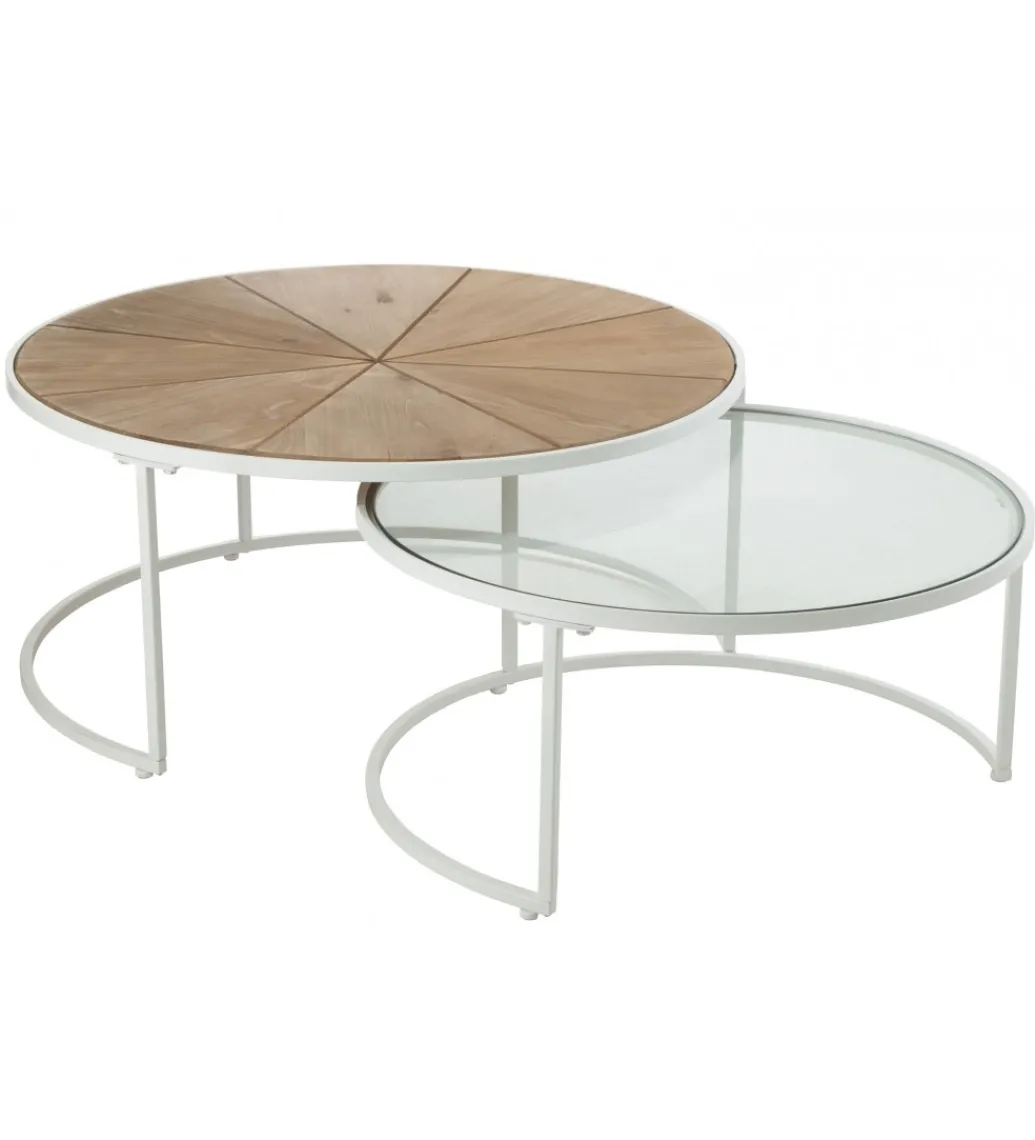 Stolik kawowy Relax set 2 biały*J-Line Best