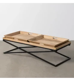 Stolik kawowy RENAKONY 113 cm naturalny czarny*Zona-Design Outlet