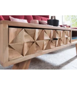 Stolik kawowy REWA 95 cm drewno akacja*WOHNLING, GERMANY New