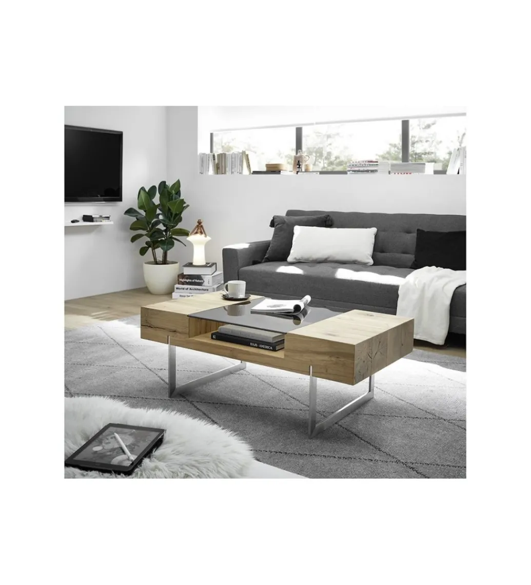 Stolik kawowy REWA 110 cm w optyce dąb sękaty*MCA Discount