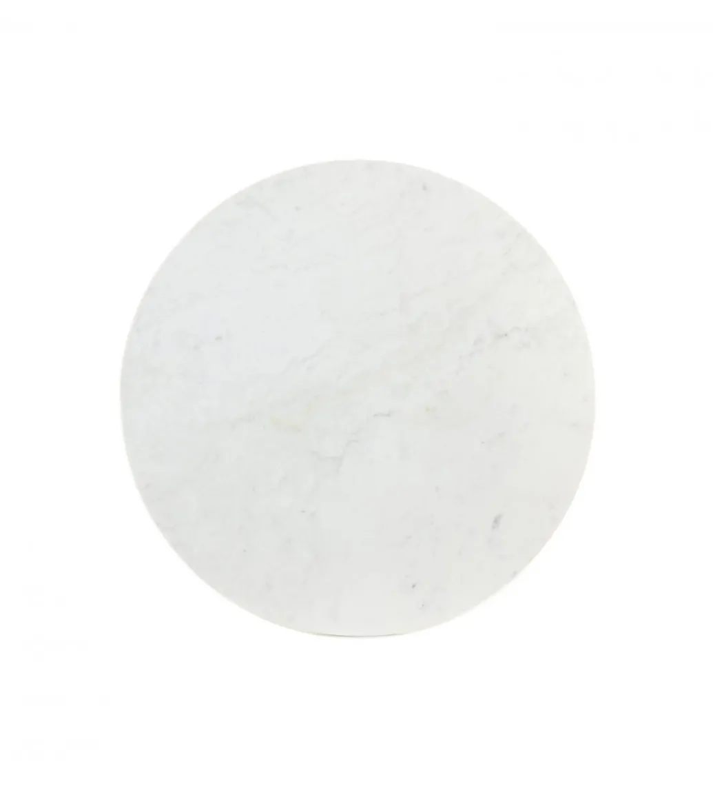 Stolik kawowy RICKERD 76 cm biały marmur antyczne złoto*L&L Discount