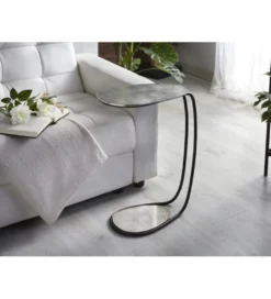 Stolik kawowy RIKAPI 42 cm srebrny*Imeri Clearance