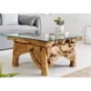 Stolik kawowy RIVERSIDE 80 cm drewno teak bez szkła*Invicta Interior Clearance