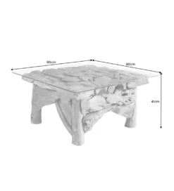 Stolik kawowy RIVERSIDE 80 cm drewno teak bez szkła*Invicta Interior Clearance