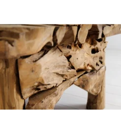 Stolik kawowy RIVERSIDE 80 cm drewno teak bez szkła*Invicta Interior Clearance