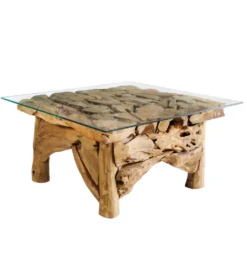 Stolik kawowy RIVERSIDE 80 cm drewno teak bez szkła*Invicta Interior Clearance