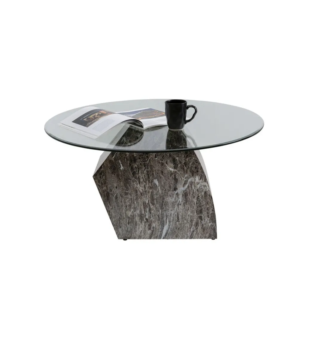 Stolik kawowy ROCKY 90 cm szary marmur*KARE Discount