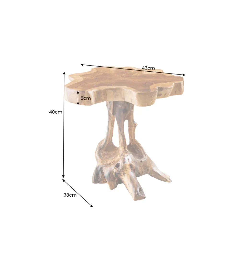 Stolik kawowy ROOT 40 cm drewno teak naturalny*Invicta Interior - przedsprzedaż New